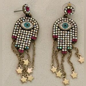 Betsey Johnson Seeing Eye Hamsa Earrings